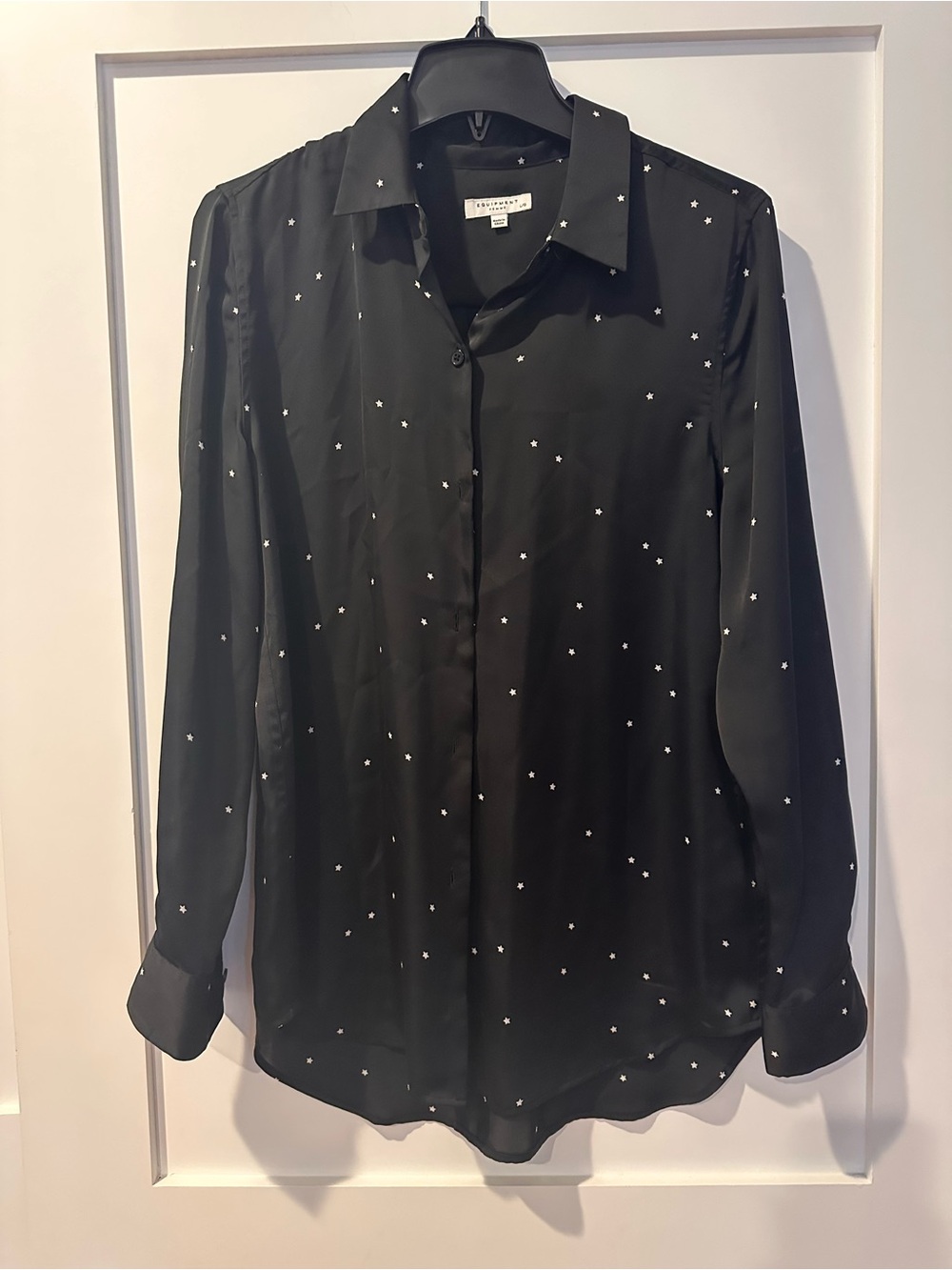 Equipment Black Star Print Button-Up Blouse